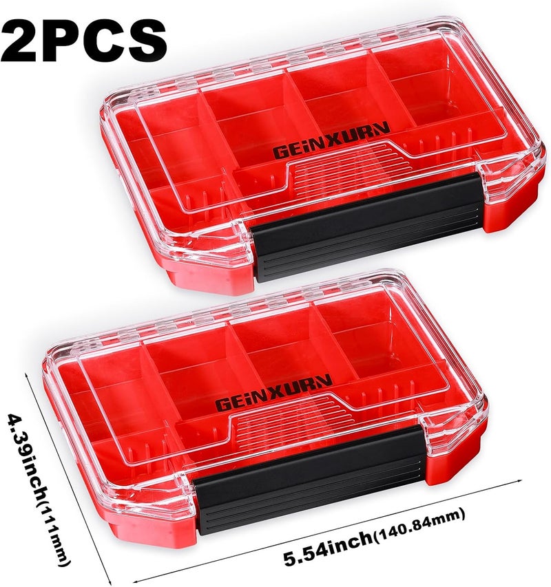 GEINXURN IPX4 Waterproof Small Storage Parts Organizer, Small Parts Case with Removable Dividers, Screwdriver Bit Set Box(2 Boxes) - Image 2